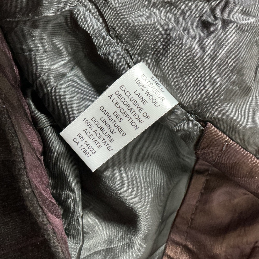 Banana Republic Martin Plaid Wool Trousers Women 6 Gray Purple Wide Leg Pants - Picture 6 of 8